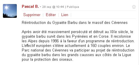 Options des publications
